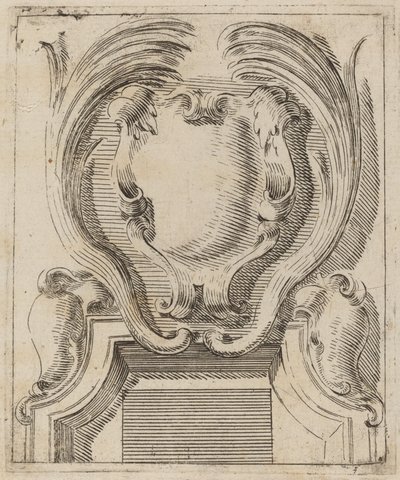 Architectural Motif with Three Shields by Carlo Antonio Buffagnotti