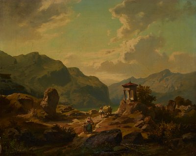 Mountain Landscape with Lake by Carlo Brioschi