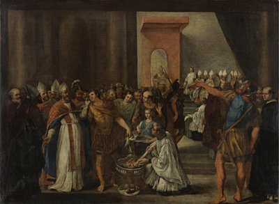 Emperor Constantine Burning Arian Books by Carlo Magnone