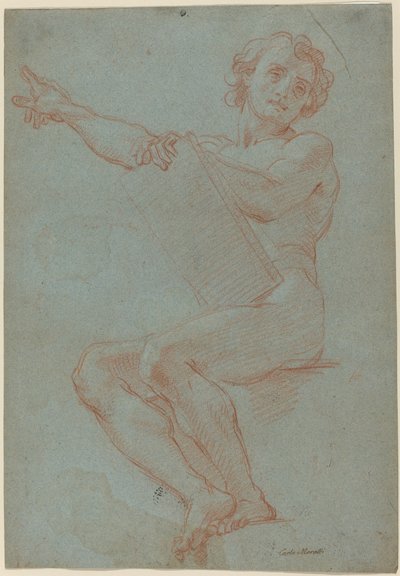 A Seated Man Holding a Tablet by Carlo Maratta