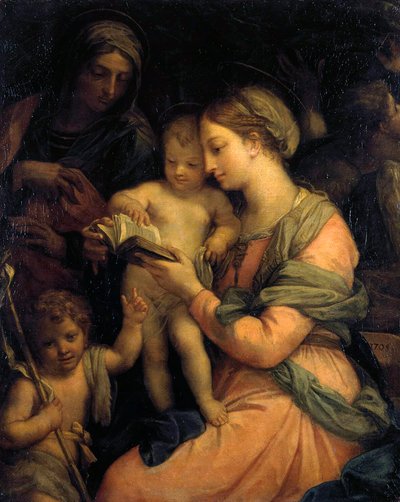 Madonna Teaching the Infant Christ Reading by Carlo Maratta