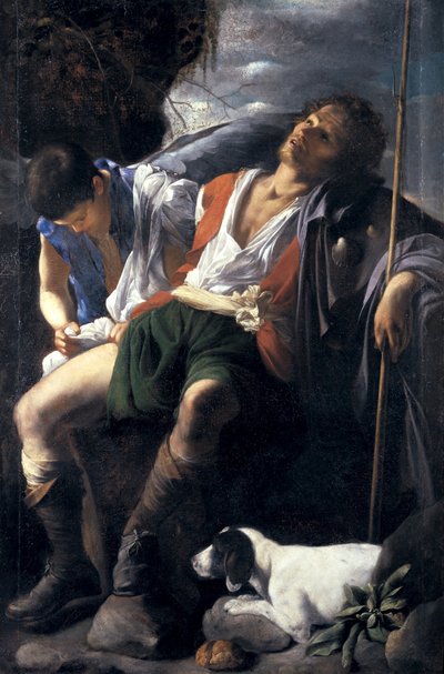 Saint Roch Comforted by an Angel by Carlo Saraceni