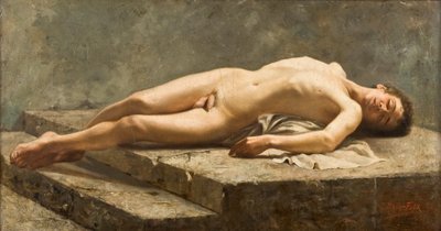 Reclining nude by Carlos Baca Flor