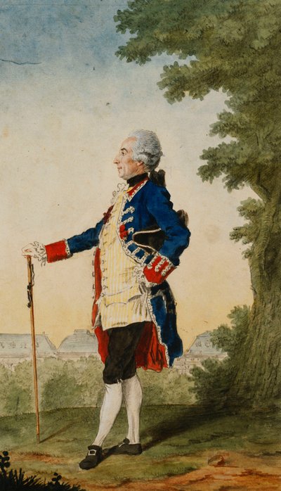 The Baron de Bombelles in the Tuileries by Carmontelle