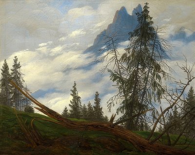 Mountain Peak with Passing Clouds by Caspar David Friedrich