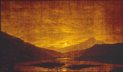 River Landscape at Night by Caspar David Friedrich