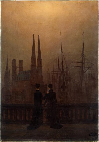 Night Harbor by Caspar David Friedrich
