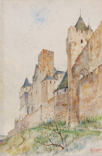 Battlements of Carcassonne, France by Cass Gilbert