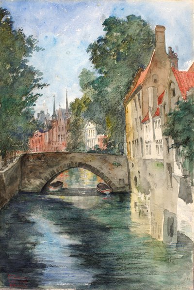 On the Canal, Bruges, 1928 by Cass Gilbert