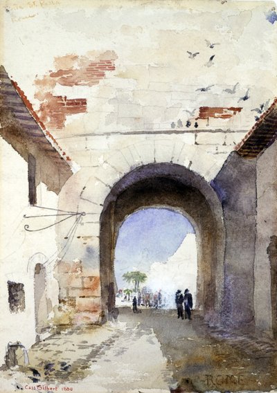 Porta San Paulo, Rome, 1880 by Cass Gilbert