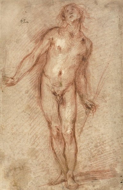Standing Male Nude by Cecco Bravo