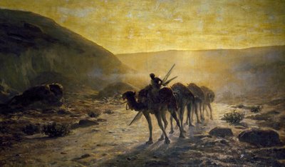 In desert, Painting by Cesare Biseo by Cesare Biseo