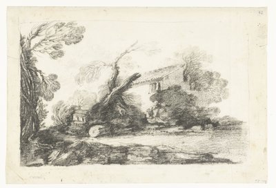 Landscape with Farmhouse by Cesare Gennari