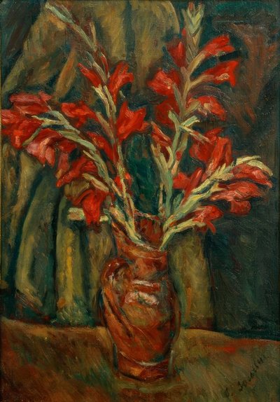 Red Gladioli in a Vase by Chaim Soutine