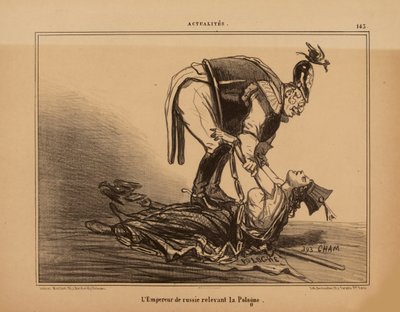 The Emperor of Russia Relieving Poland, 1855 by Cham