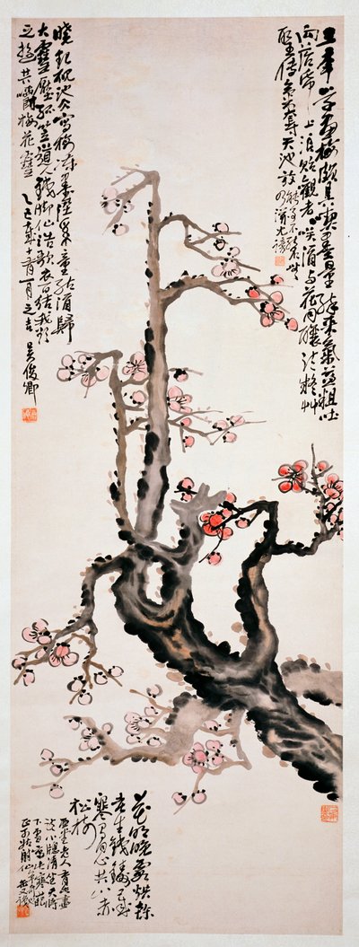 Red Plum Blossoms, 1905 by Changshuo Wu