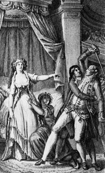 Prévan and the Marquise by Charles (after) Monnet
