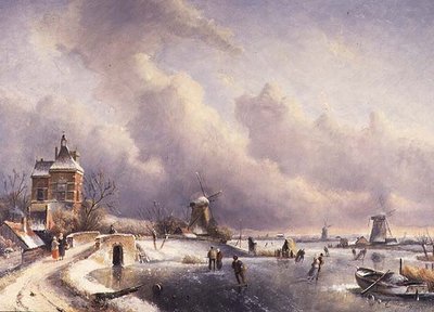 A Winter Landscape by Charles (circle of) Leickert