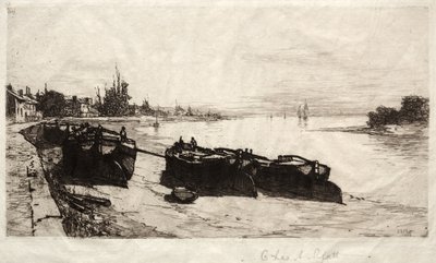 Mud Boats on the Thames, 1883 by Charles Adams Platt