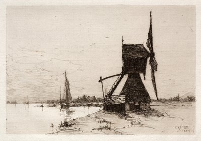 Windmill along the Coast by Charles Adams Platt