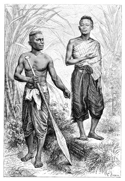 Siamese youths, 1895 by Charles Barbant