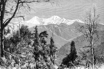 The Banderpunch Mountains, India by Charles Barbant