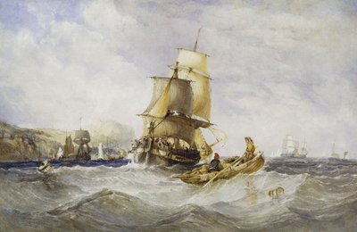 Shipping Off Scarborough, 1848 by Charles Bentley