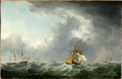 English Ships Running Before a Gale by Charles Brooking