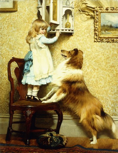 Little Girl and her Sheltie by Charles Burton Barber