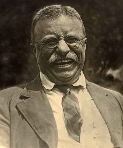 Theodore Roosevelt laughing, c.1910 by Charles Duprez