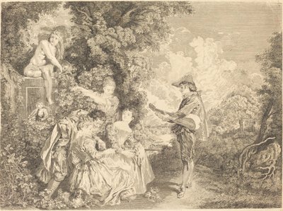 Lesson of Love by Charles Dupuis after Antoine Watteau