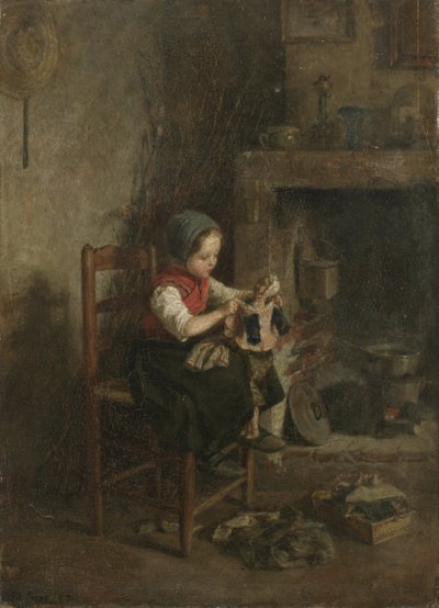 Dressing the Doll by Charles Edouard Frere