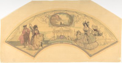 Fan Mount: The Spanish Piazza by Charles Edward Conder