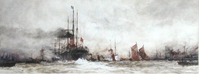 The Thames at Blackwall Reach by Charles Edward Dixon