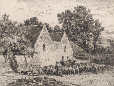 A Farm by Charles Emile Jacque