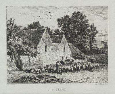 A Farmhouse by Charles Emile Jacque
