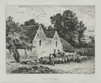 A Farmhouse by Charles Emile Jacque