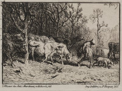 Cowherd by Charles Emile Jacque
