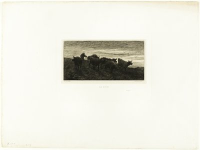 Evening by Charles Emile Jacque