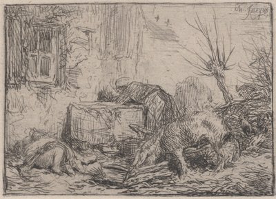 Farmyard by Charles Emile Jacque