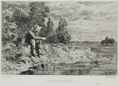 Fishing by Charles Emile Jacque
