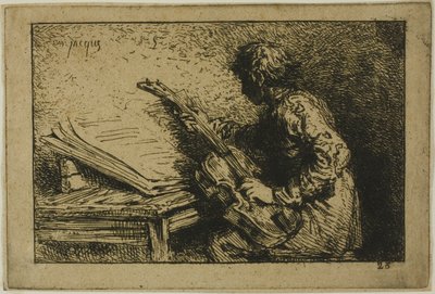 Guitar Player by Charles Emile Jacque
