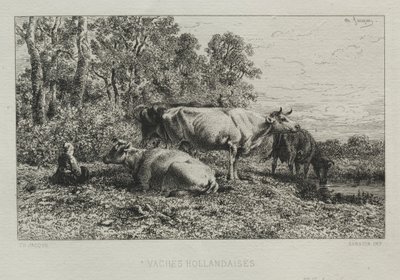 Holland Cows by Charles Emile Jacque