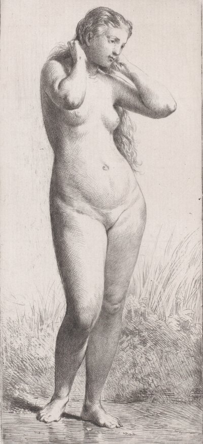 Young Woman at the Bath, 1866 by Charles Emile Jacque