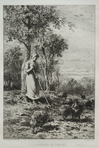 The Turkey Keeper by Charles Emile Jacque