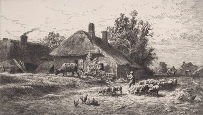 Le Hameau by Charles Emile Jacque