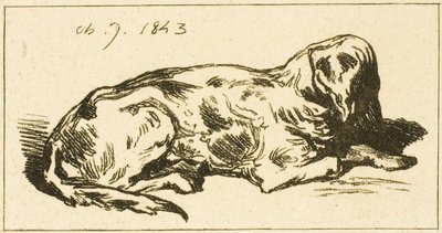 Lying Dog by Charles Emile Jacque