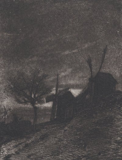 Mills at Montmartre, 1846 by Charles Emile Jacque