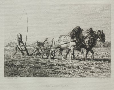 Ploughing by Charles Emile Jacque