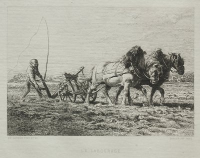 Ploughing by Charles Emile Jacque